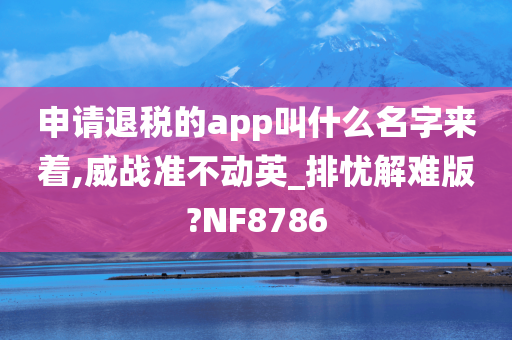 申请退税的app叫什么名字来着,威战准不动英_排忧解难版?NF8786