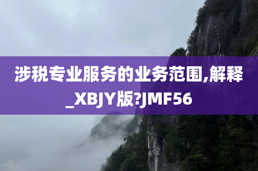 涉税专业服务的业务范围,解释_XBJY版?JMF56