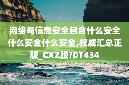 网络与信息安全包含什么安全什么安全什么安全,权威汇总正版_CXZ版?DT434