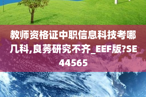 教师资格证中职信息科技考哪几科,良莠研究不齐_EEF版?SE44565