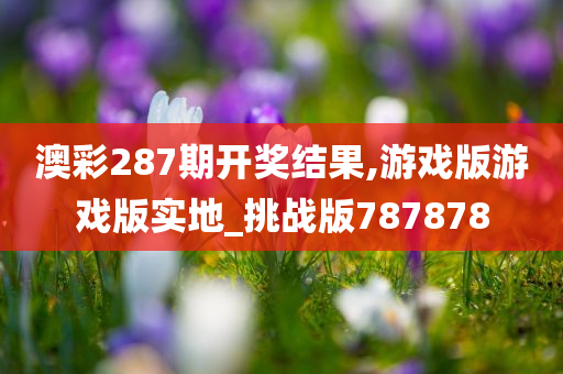 澳彩287期开奖结果,游戏版游戏版实地_挑战版787878