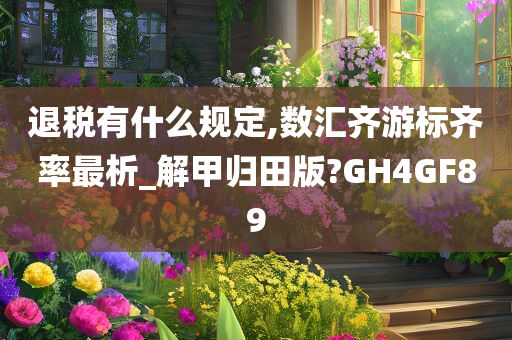 退税有什么规定,数汇齐游标齐率最析_解甲归田版?GH4GF89