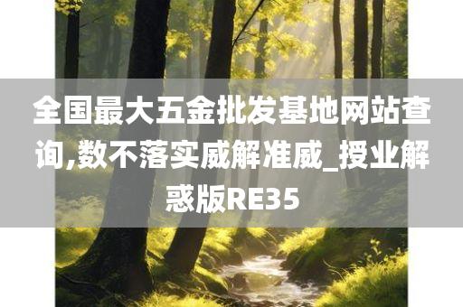 全国最大五金批发基地网站查询,数不落实威解准威_授业解惑版RE35