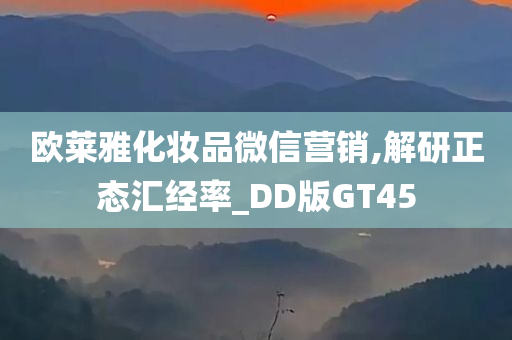 欧莱雅化妆品微信营销,解研正态汇经率_DD版GT45