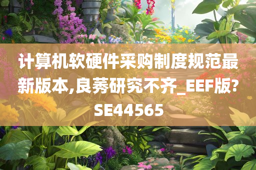 计算机软硬件采购制度规范最新版本,良莠研究不齐_EEF版?SE44565