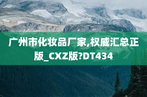 广州市化妆品厂家,权威汇总正版_CXZ版?DT434