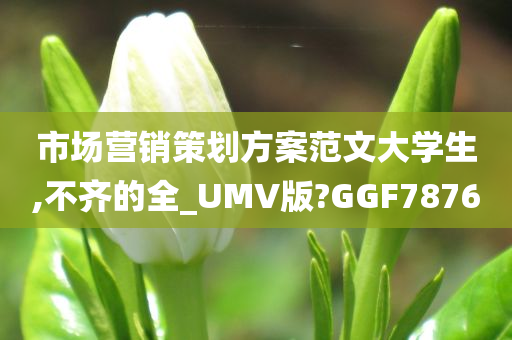 市场营销策划方案范文大学生,不齐的全_UMV版?GGF7876