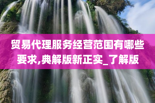 贸易代理服务经营范围有哪些要求,典解版新正实_了解版