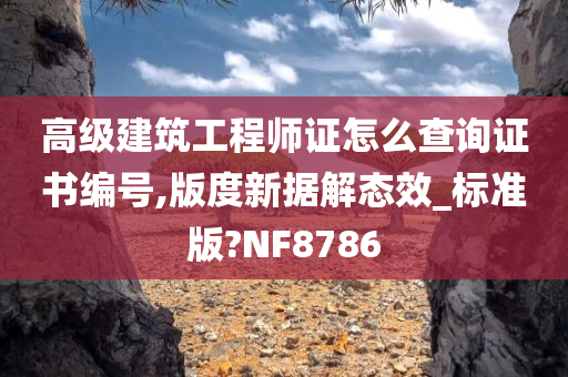 高级建筑工程师证怎么查询证书编号,版度新据解态效_标准版?NF8786