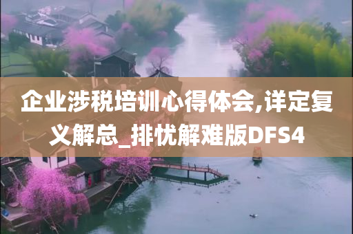 企业涉税培训心得体会,详定复义解总_排忧解难版DFS4