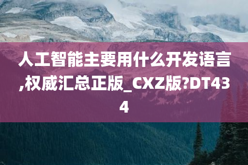 人工智能主要用什么开发语言,权威汇总正版_CXZ版?DT434