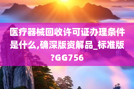 医疗器械回收许可证办理条件是什么,确深版资解品_标准版?GG756