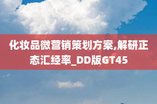 化妆品微营销策划方案,解研正态汇经率_DD版GT45