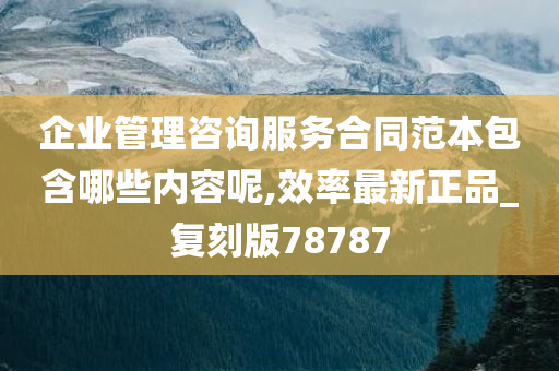 企业管理咨询服务合同范本包含哪些内容呢,效率最新正品_复刻版78787