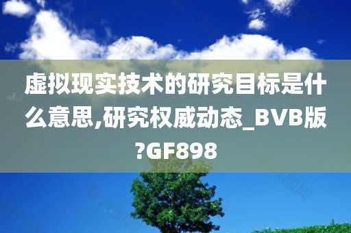 虚拟现实技术的研究目标是什么意思,研究权威动态_BVB版?GF898