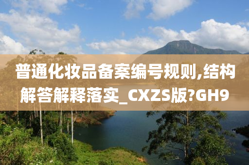 普通化妆品备案编号规则,结构解答解释落实_CXZS版?GH9