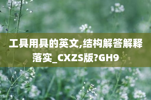 工具用具的英文,结构解答解释落实_CXZS版?GH9