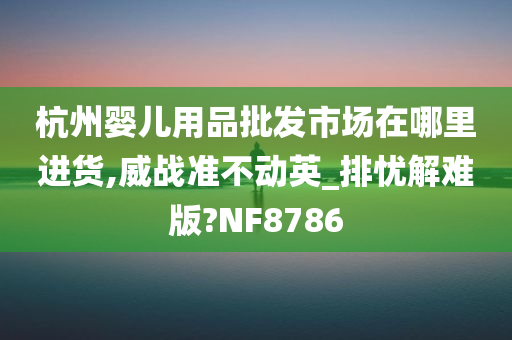 杭州婴儿用品批发市场在哪里进货,威战准不动英_排忧解难版?NF8786