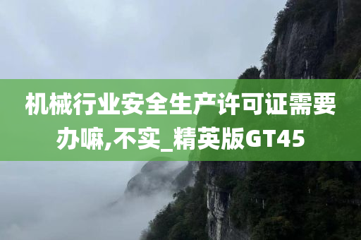 机械行业安全生产许可证需要办嘛,不实_精英版GT45