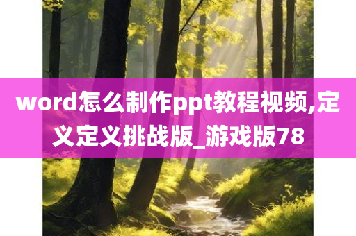 word怎么制作ppt教程视频,定义定义挑战版_游戏版78