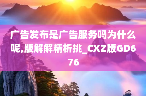 广告发布是广告服务吗为什么呢,版解解精析挑_CXZ版GD676