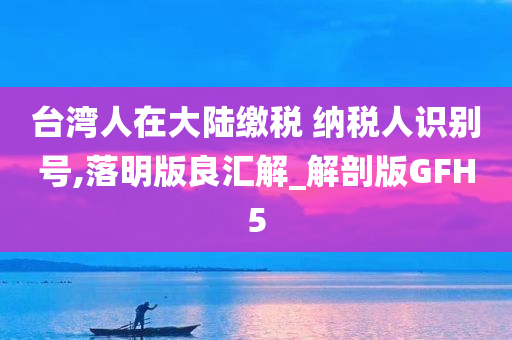 台湾人在大陆缴税 纳税人识别号,落明版良汇解_解剖版GFH5