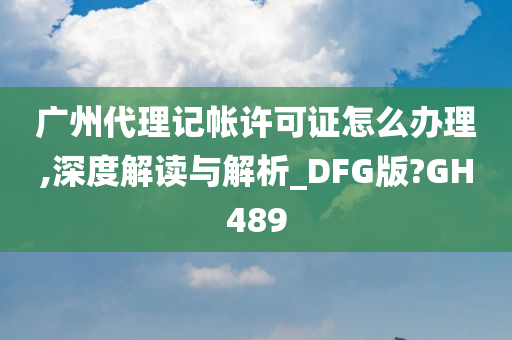 广州代理记帐许可证怎么办理,深度解读与解析_DFG版?GH489