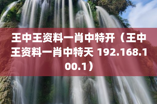 王中王资料一肖中特开（王中王资料一肖中特天 192.168.100.1）