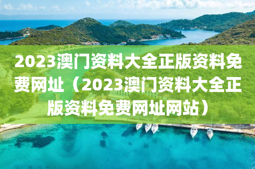 2023澳门资料大全正版资料免费网址（2023澳门资料大全正版资料免费网址网站）