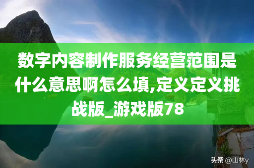 数字内容制作服务经营范围是什么意思啊怎么填,定义定义挑战版_游戏版78