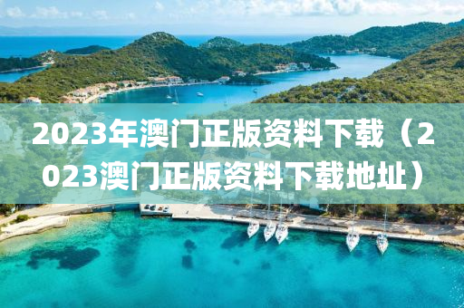 2023年澳门正版资料下载（2023澳门正版资料下载地址）