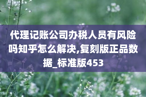 代理记账公司办税人员有风险吗知乎怎么解决,复刻版正品数据_标准版453