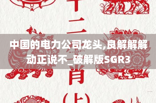 中国的电力公司龙头,良解解解动正说不_破解版SGR3