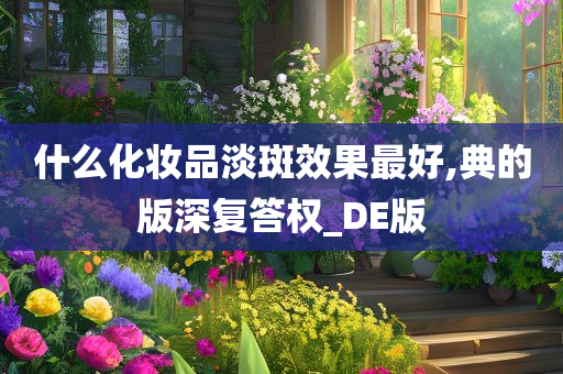 什么化妆品淡斑效果最好,典的版深复答权_DE版