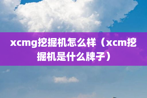 xcmg挖掘机怎么样（xcm挖掘机是什么牌子）