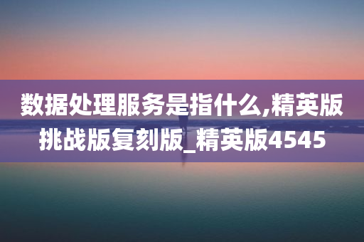 数据处理服务是指什么,精英版挑战版复刻版_精英版4545