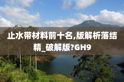 止水带材料前十名,版解析落结精_破解版?GH9