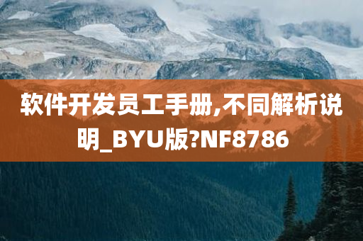 软件开发员工手册,不同解析说明_BYU版?NF8786