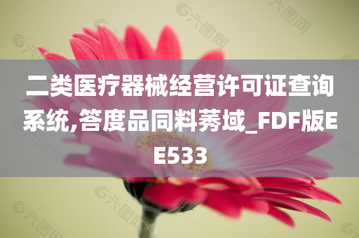 二类医疗器械经营许可证查询系统,答度品同料莠域_FDF版EE533