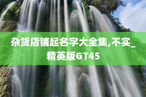 杂货店铺起名字大全集,不实_精英版GT45