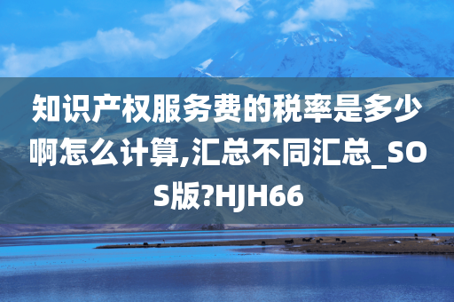 知识产权服务费的税率是多少啊怎么计算,汇总不同汇总_SOS版?HJH66