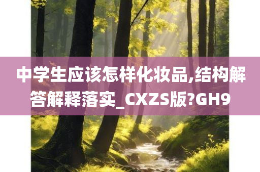 中学生应该怎样化妆品,结构解答解释落实_CXZS版?GH9