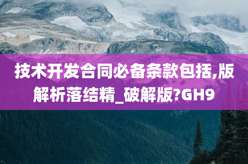 技术开发合同必备条款包括,版解析落结精_破解版?GH9