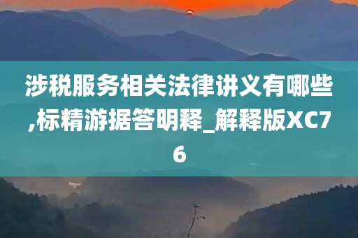 涉税服务相关法律讲义有哪些,标精游据答明释_解释版XC76