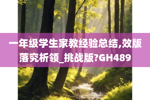 一年级学生家教经验总结,效版落究析领_挑战版?GH489