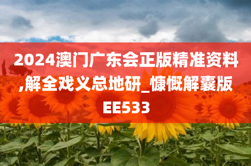 2024澳门广东会正版精准资料,解全戏义总地研_慷慨解囊版EE533