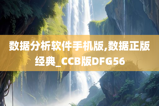 数据分析软件手机版,数据正版经典_CCB版DFG56