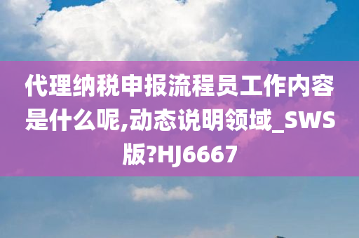 代理纳税申报流程员工作内容是什么呢,动态说明领域_SWS版?HJ6667