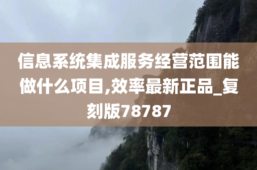 信息系统集成服务经营范围能做什么项目,效率最新正品_复刻版78787