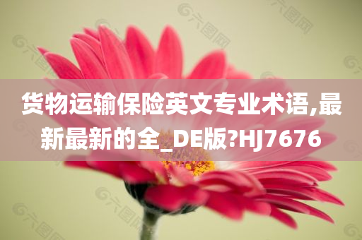 货物运输保险英文专业术语,最新最新的全_DE版?HJ7676